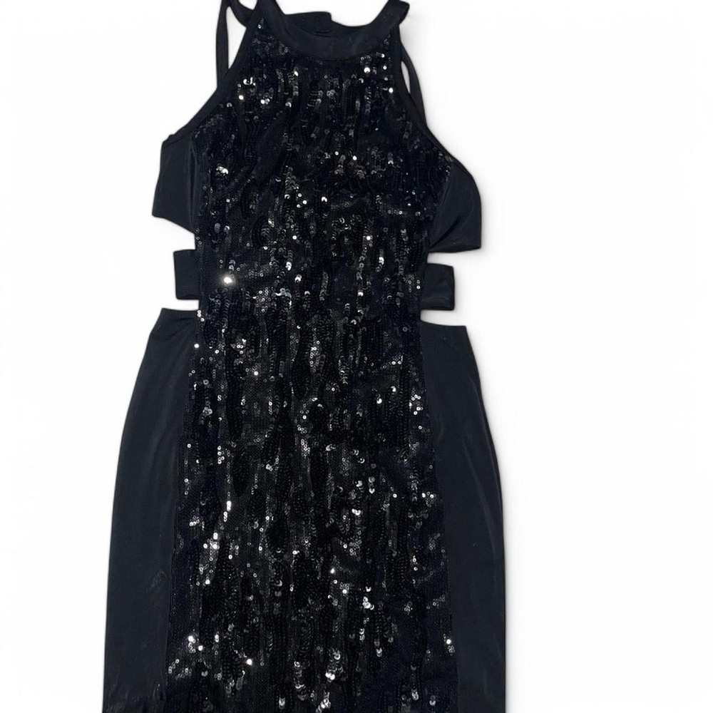 Elegant Black Sequin Kids Dress